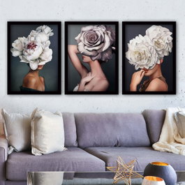 Wallity Cuadro Decorativo Enmarcado Desconocido (3 Piezas)